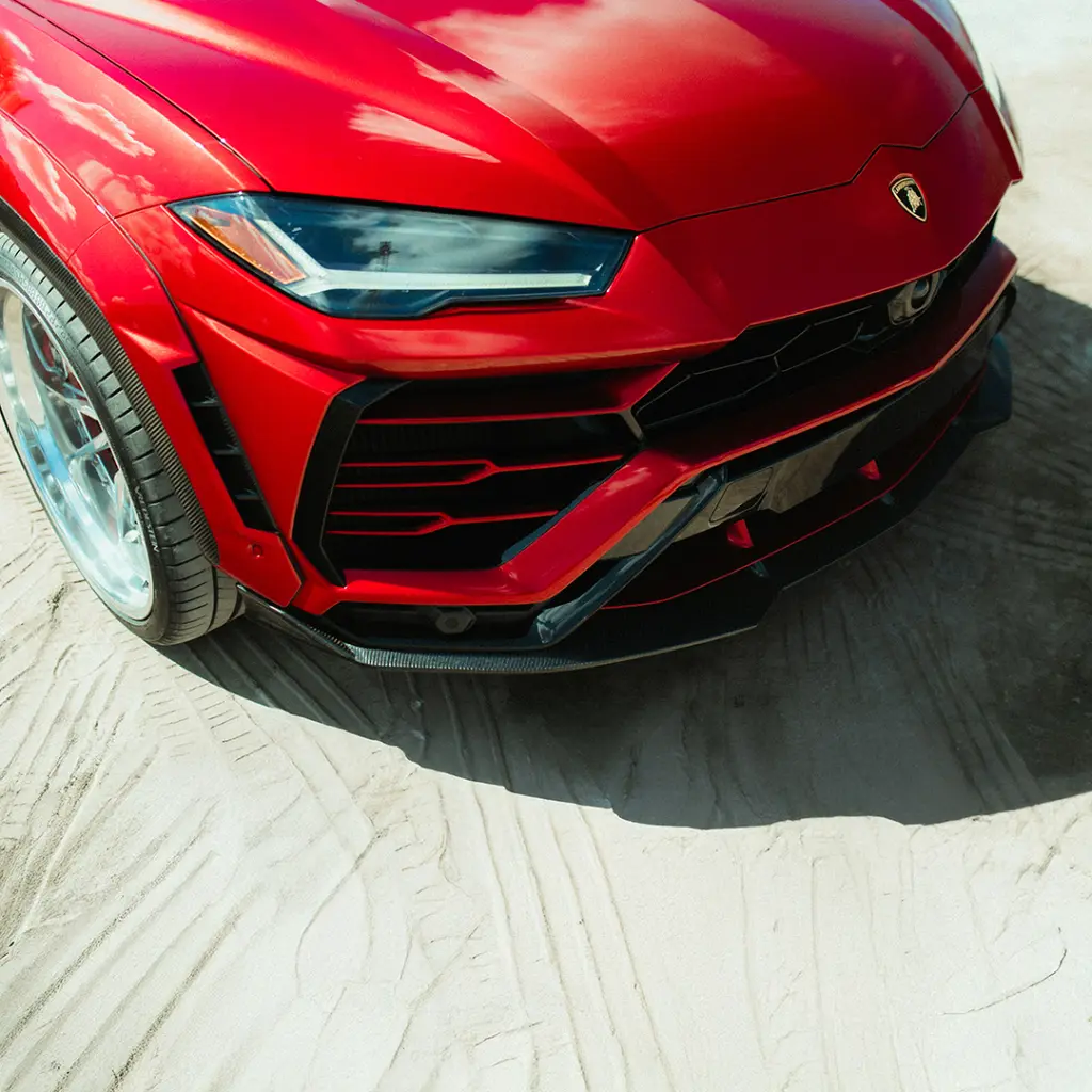 EVOLV-Super-candy-red-ppf-lamborghini-urus-front-closeup.webp
