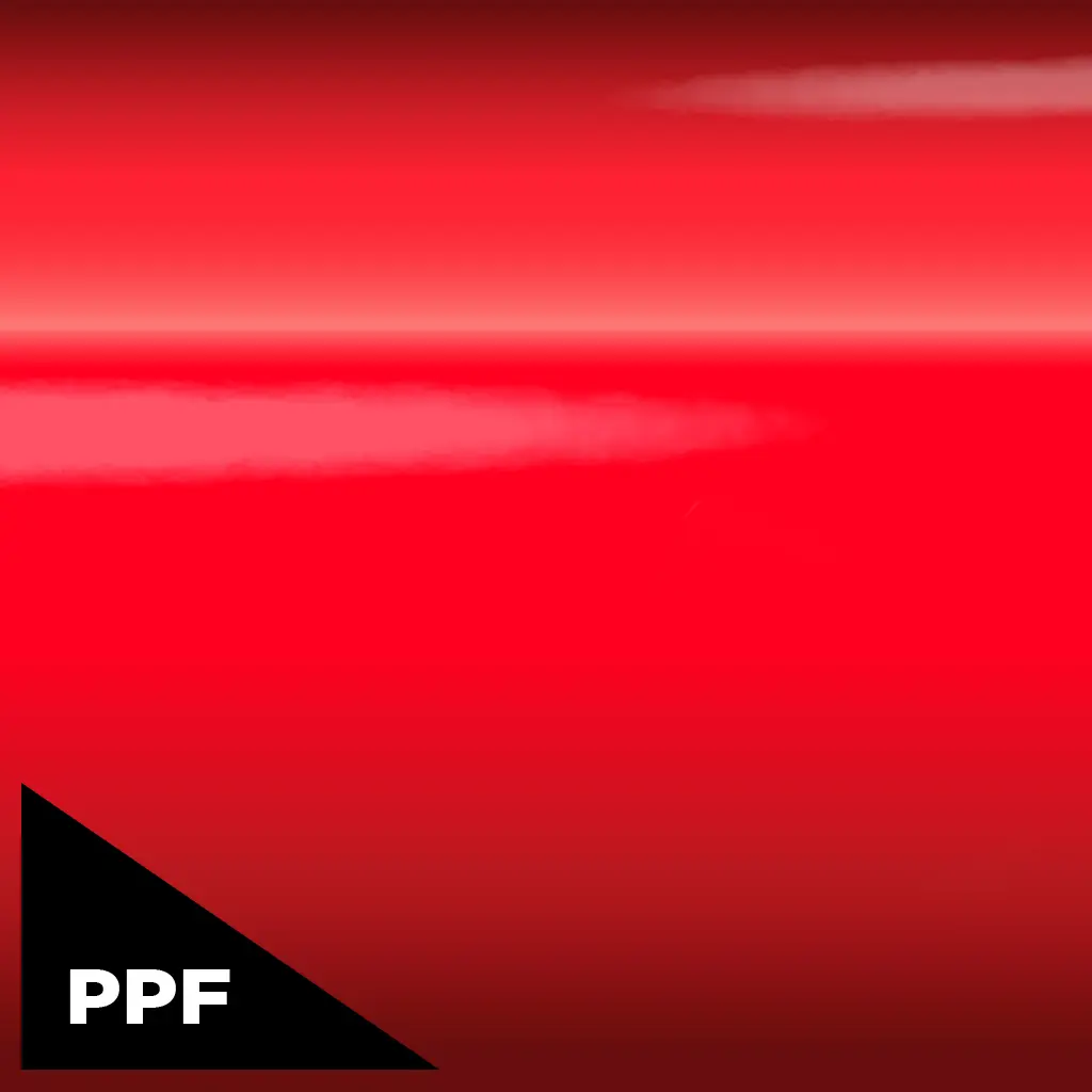 Satin Aluminum Inferno Red PPF